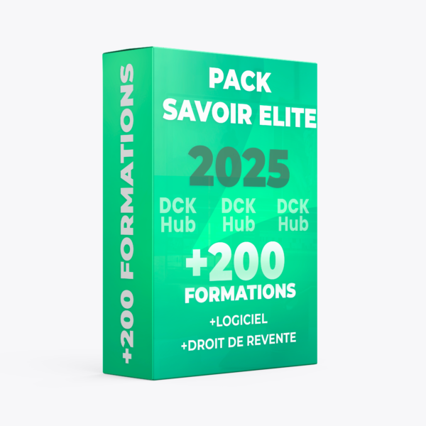 Pack savoir Elite (+200 Formations 2025+ Logiciels) + droit de revente