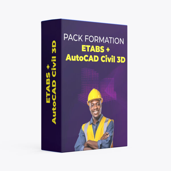 PACK 2 EN 1 COURS COMPLET ETABS ET AutoCAD Civil 3D + BONUS KIT ET LOGICIELS